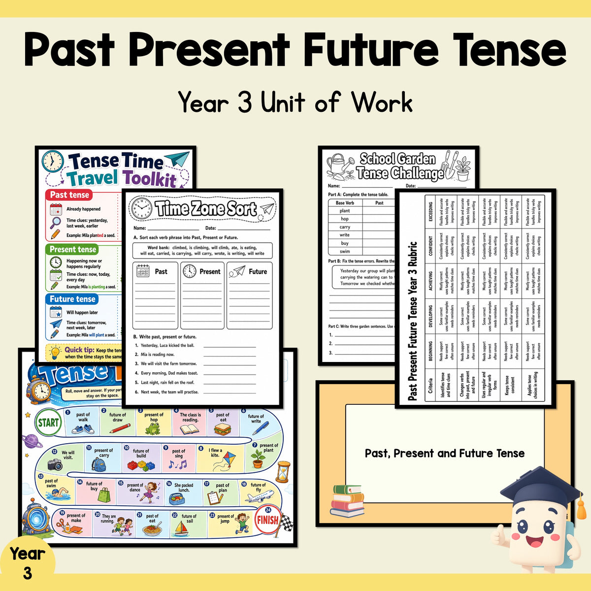 Year 3 Past Present Future Tense Unit | Worksheets, Games & Assessment