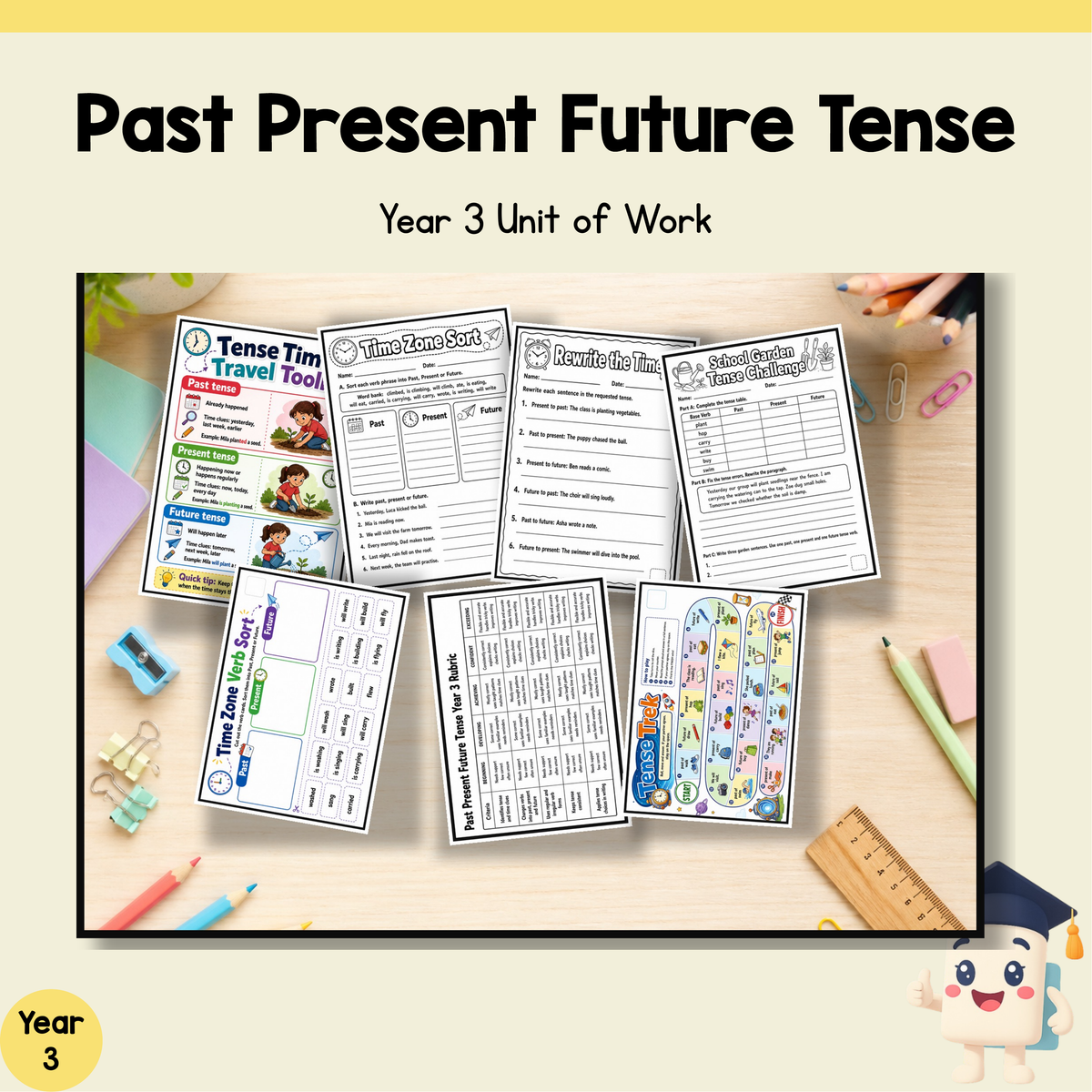 Year 3 Past Present Future Tense Unit | Worksheets, Games & Assessment