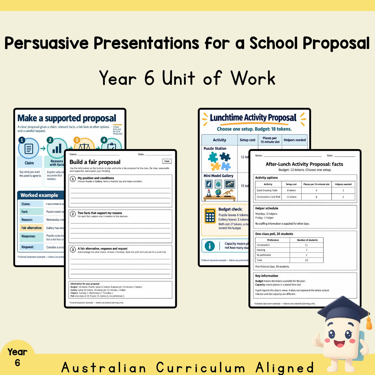 Persuasive Presentations for a School Proposal - Year 6 — cover