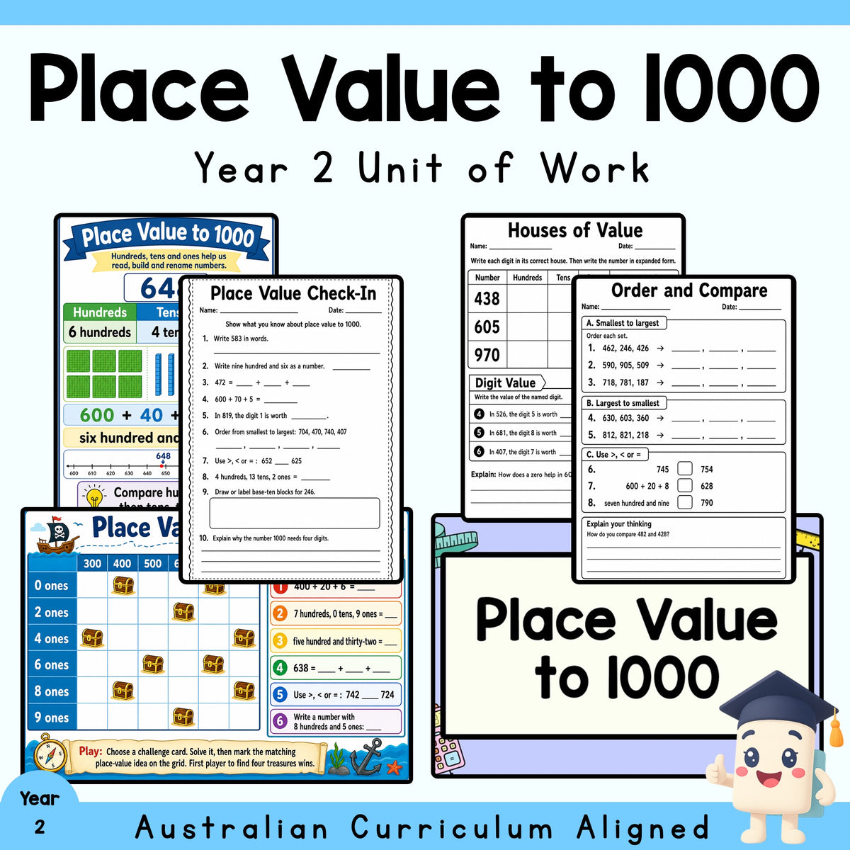 Year 2 Place Value to 1000 Unit | Worksheets, Games & Assessment