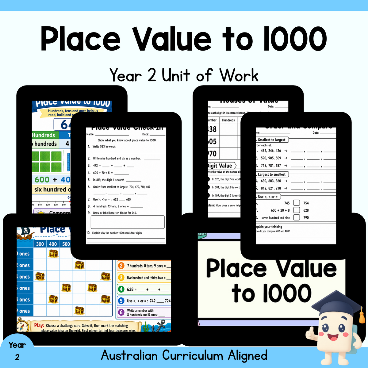 Year 2 Place Value to 1000 Unit | Worksheets, Games & Assessment