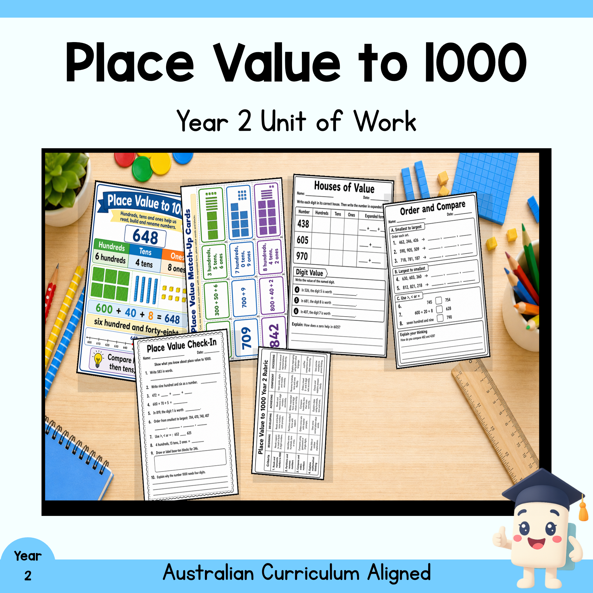 Year 2 Place Value to 1000 Unit | Worksheets, Games & Assessment