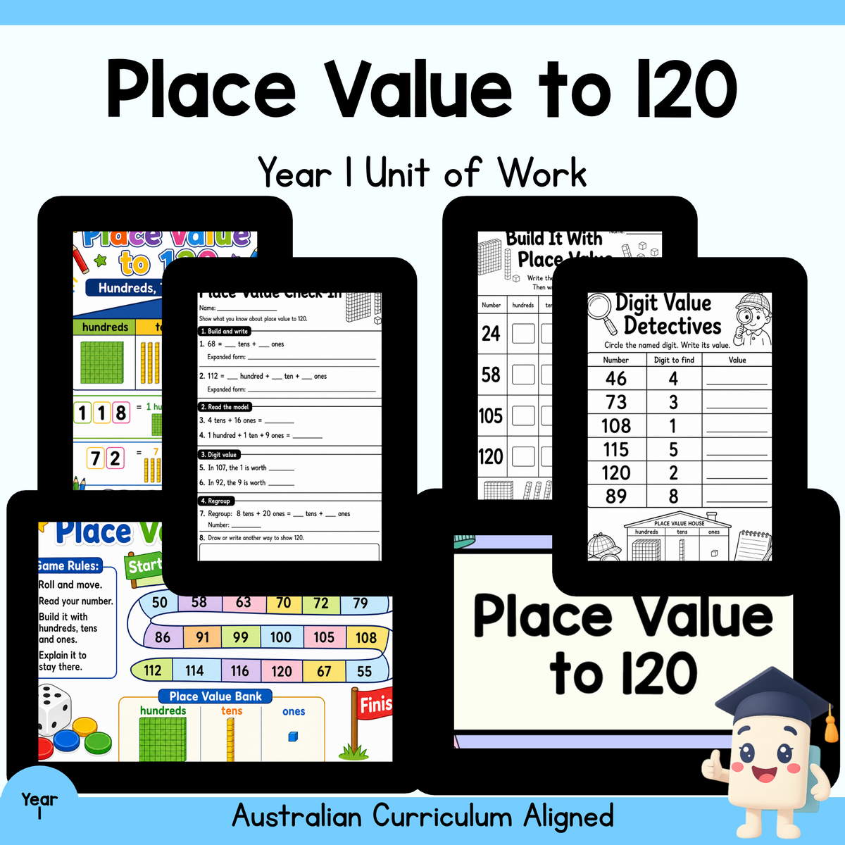 Year 1 Place Value to 120 Unit | Worksheets, Games & Assessment