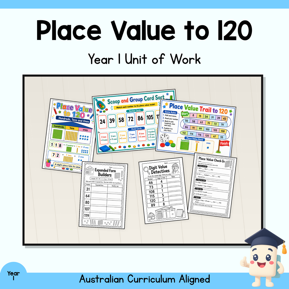 Year 1 Place Value to 120 Unit | Worksheets, Games & Assessment