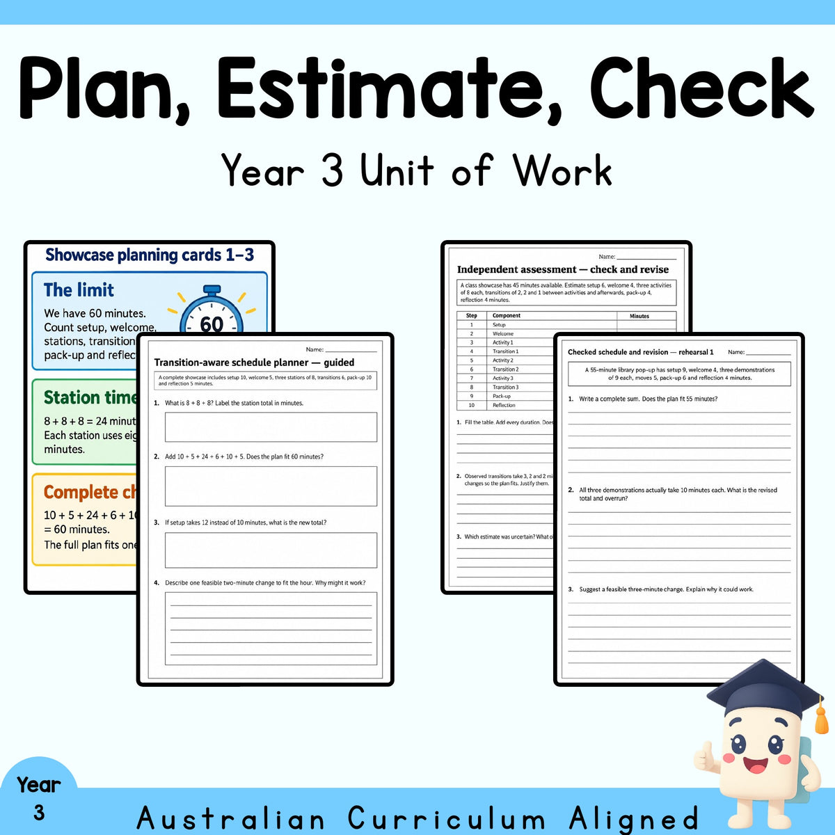 Plan, Estimate, Check – Year 3 Maths Unit — cover