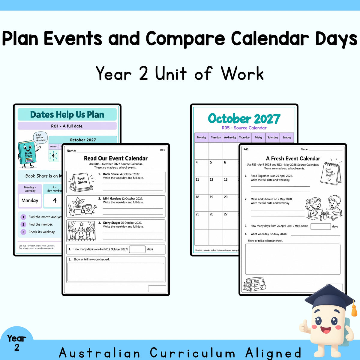 Plan Events and Compare Calendar Days - Year 2 — cover