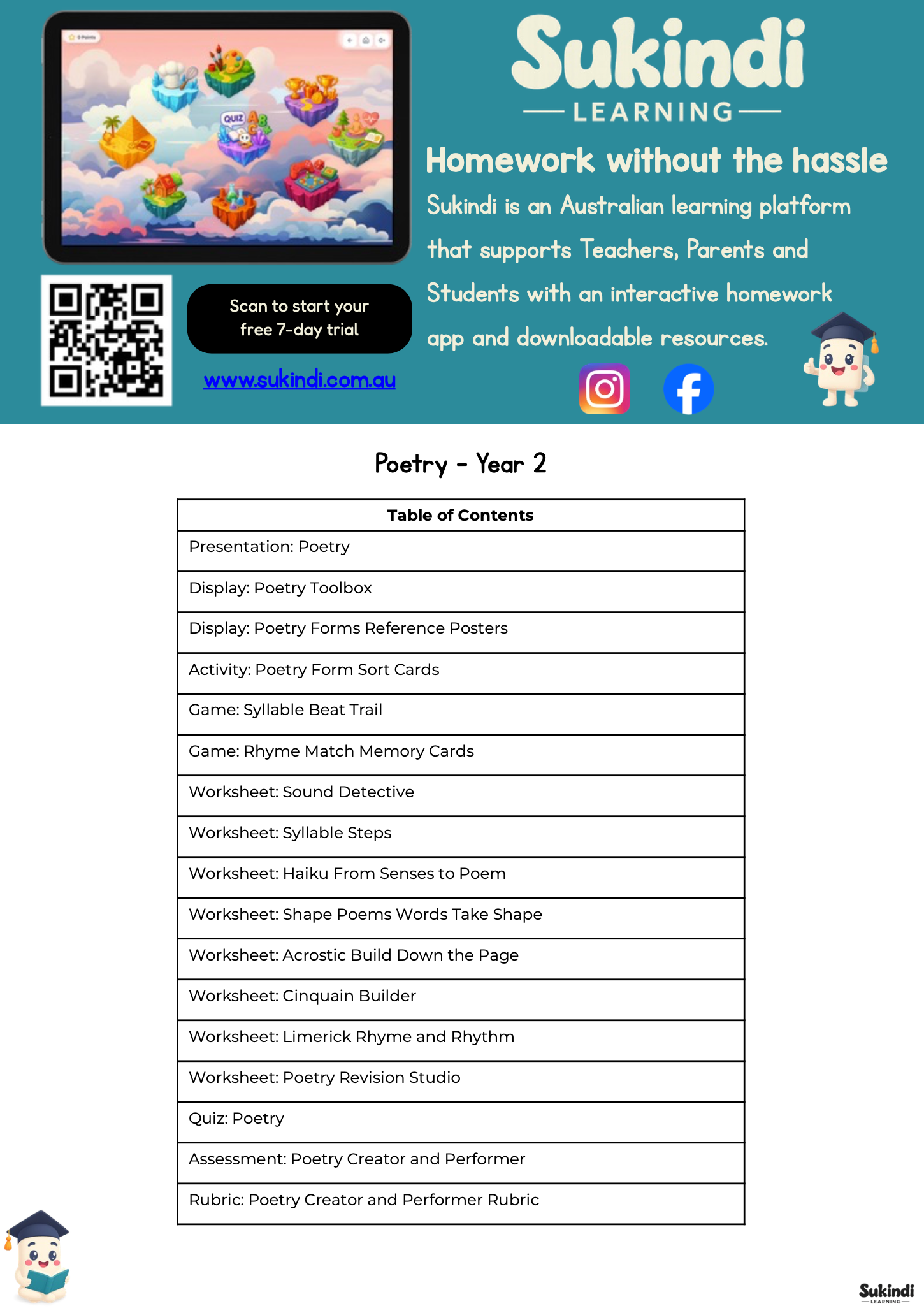 Year 2 Poetry Unit