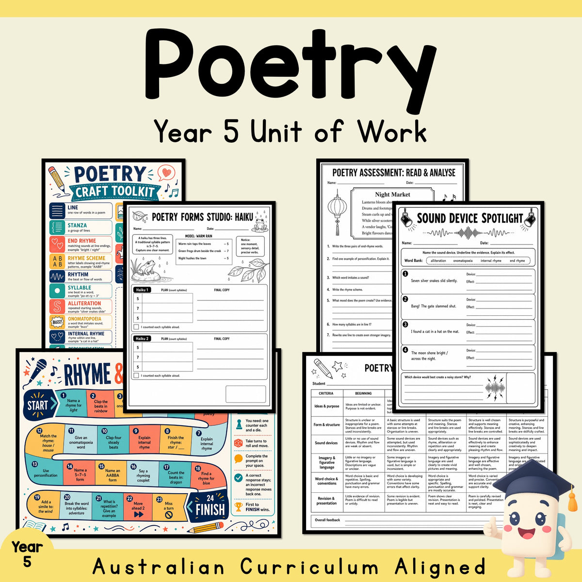 Year 5 Poetry Unit of Work — cover