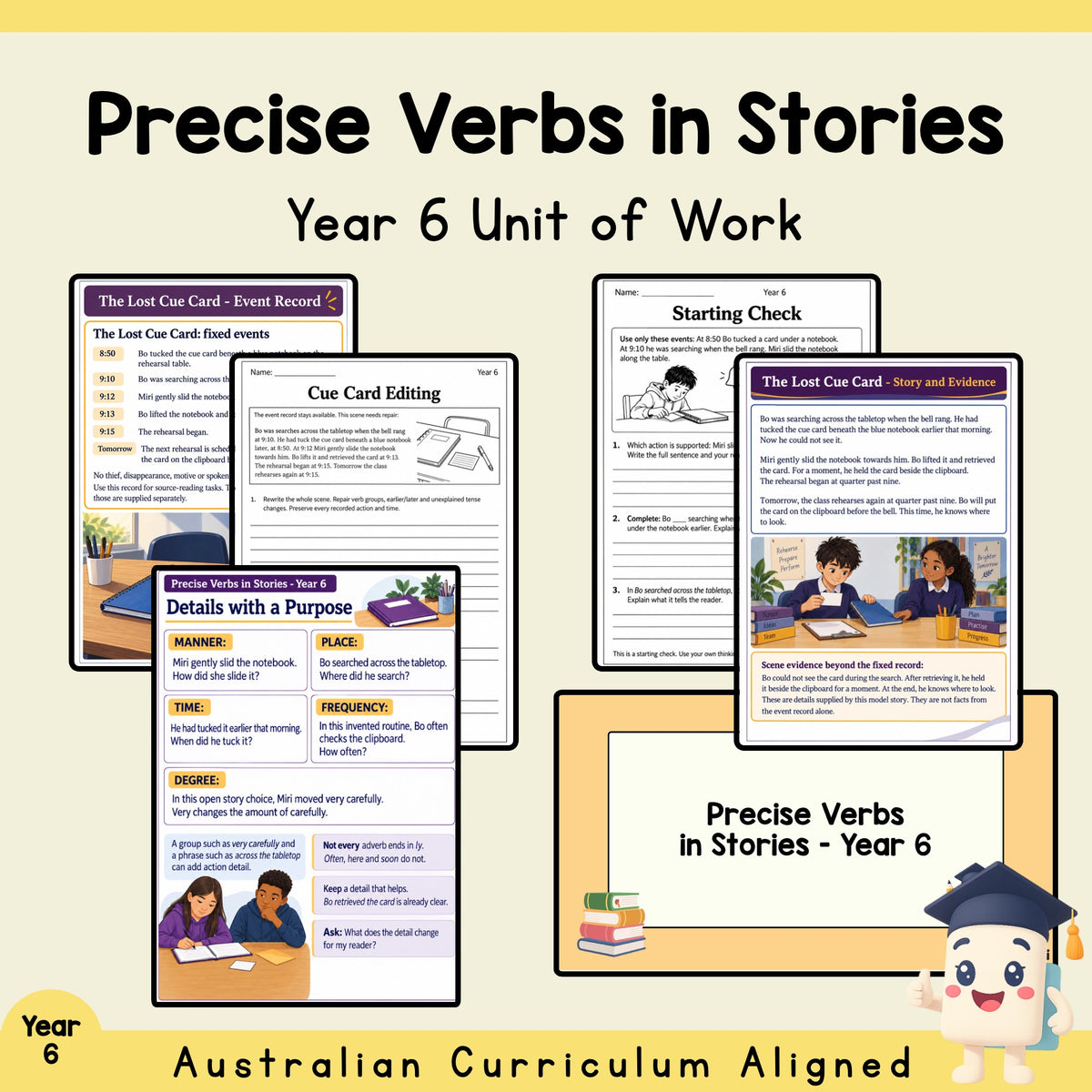Precise Verbs in Stories - Year 6 — cover