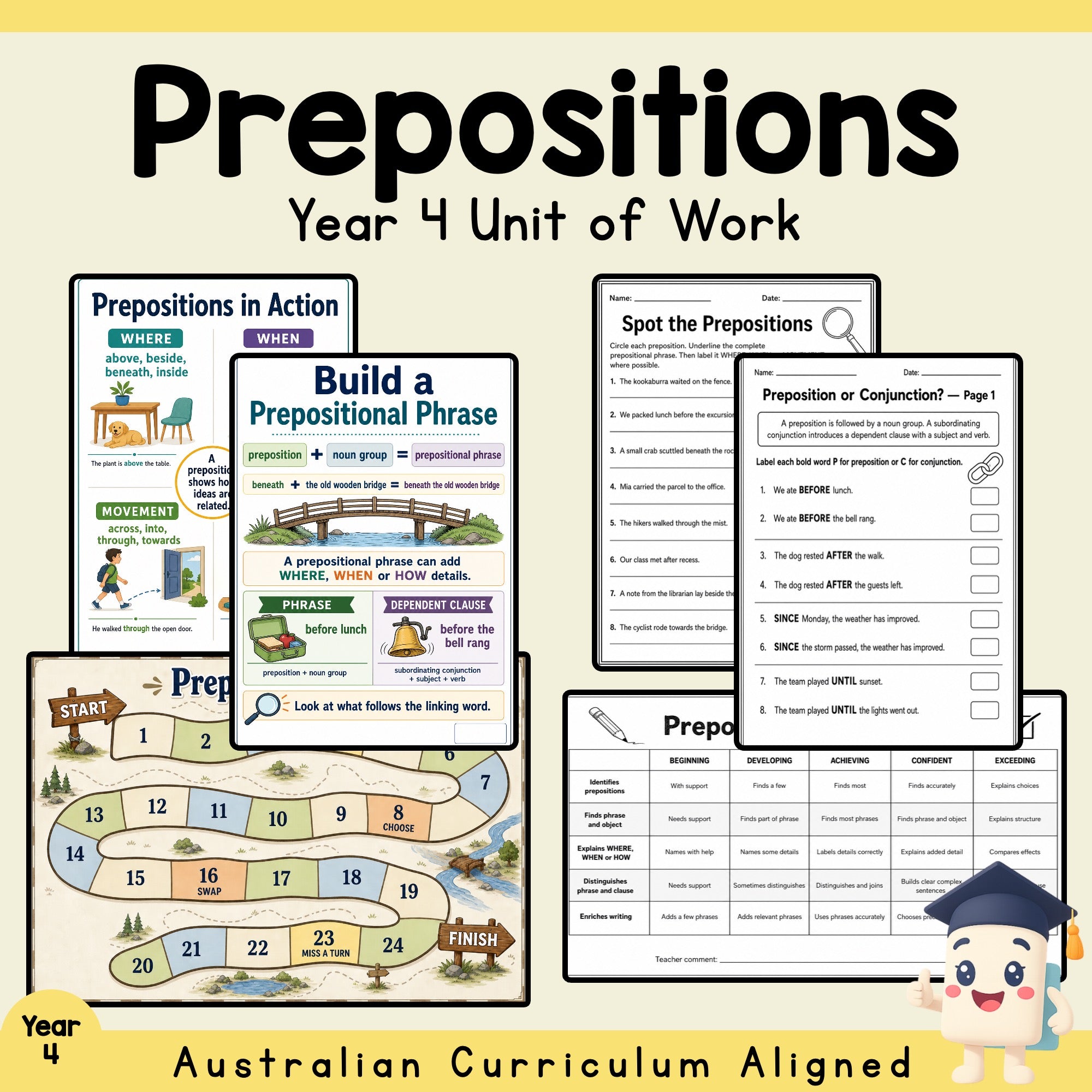 Prepositions Year 4 Unit Plan