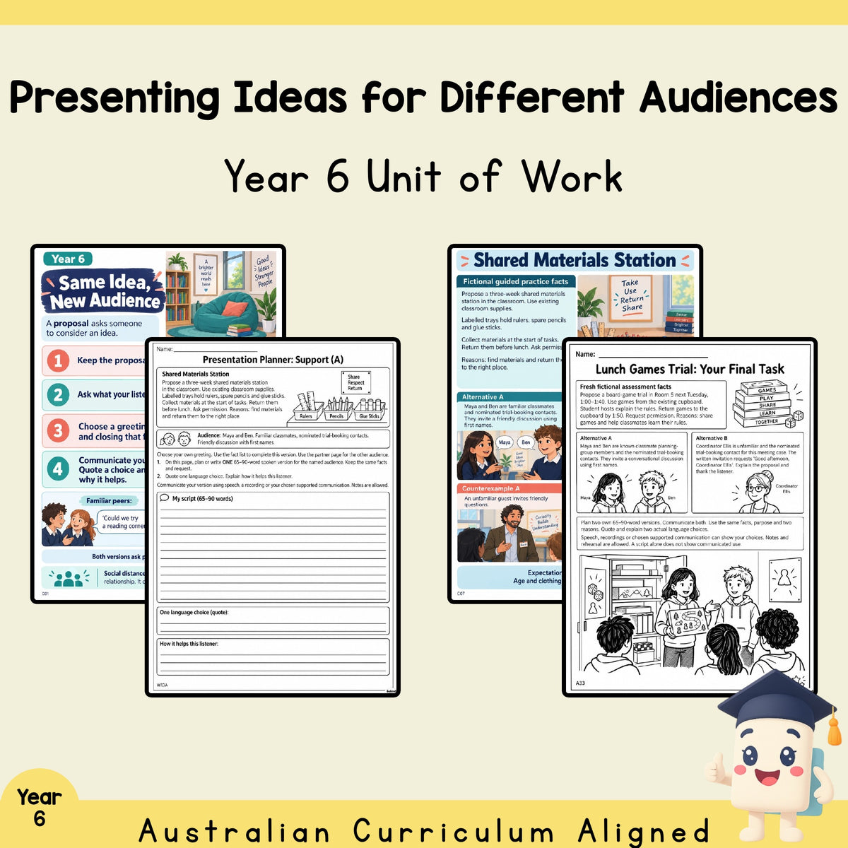 Presenting Ideas for Different Audiences - Year 6 — cover