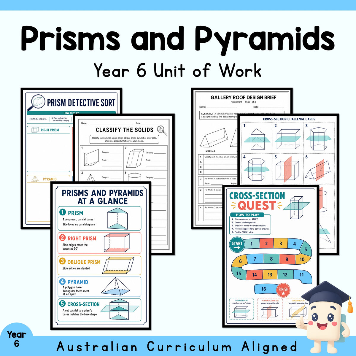Prisms and Pyramids Year 6 Unit — cover