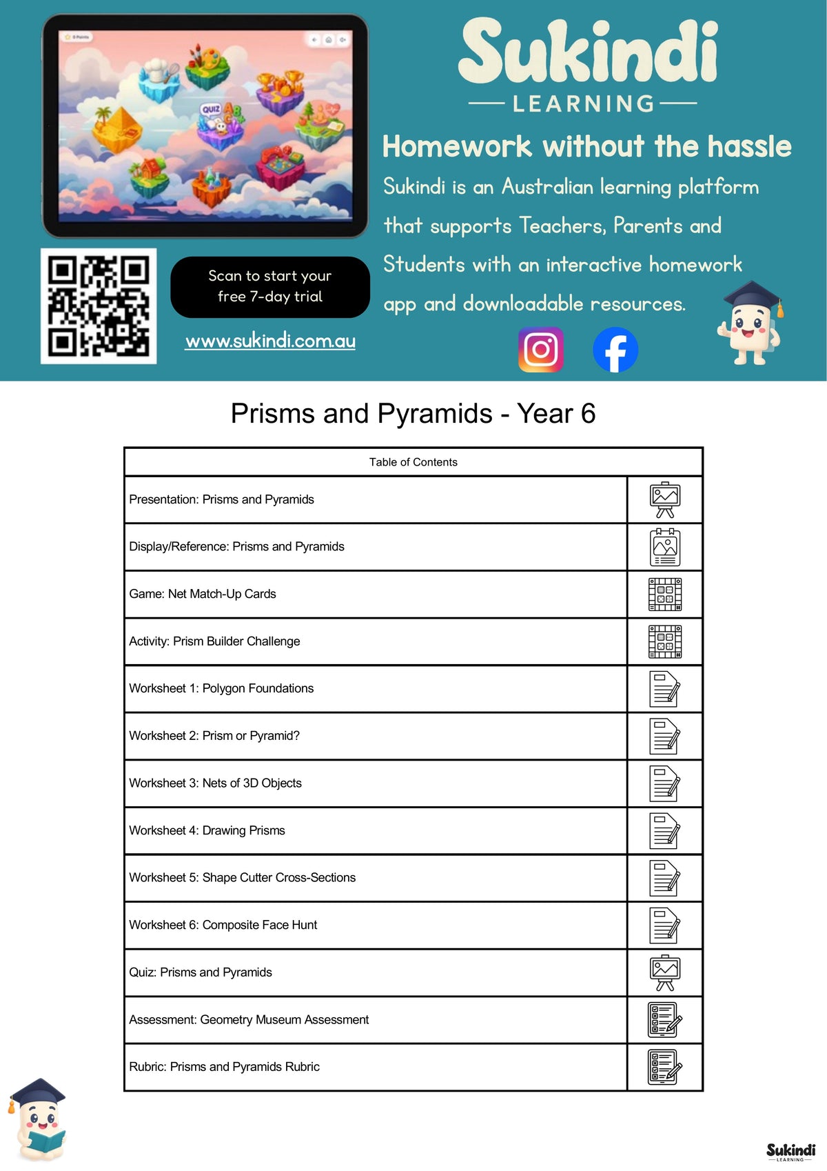 Year 6 Prisms and Pyramids Unit