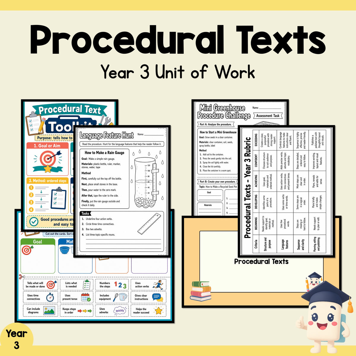 Year 3 Procedural Texts Unit | Worksheets, Games & Assessment