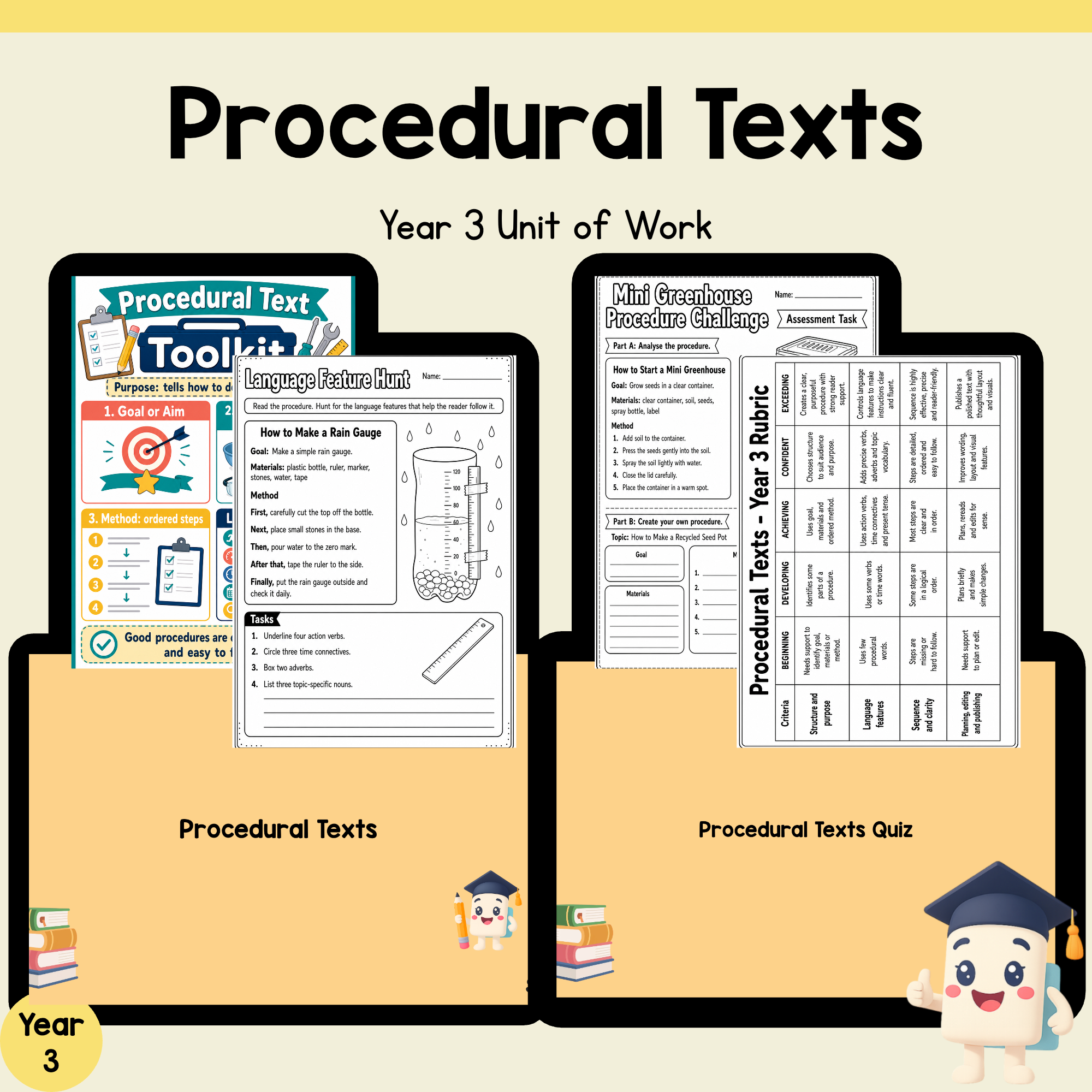 Year 3 Procedural Texts Unit | Worksheets, Games & Assessment