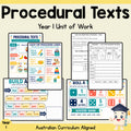 Procedural Texts Year 1 Unit