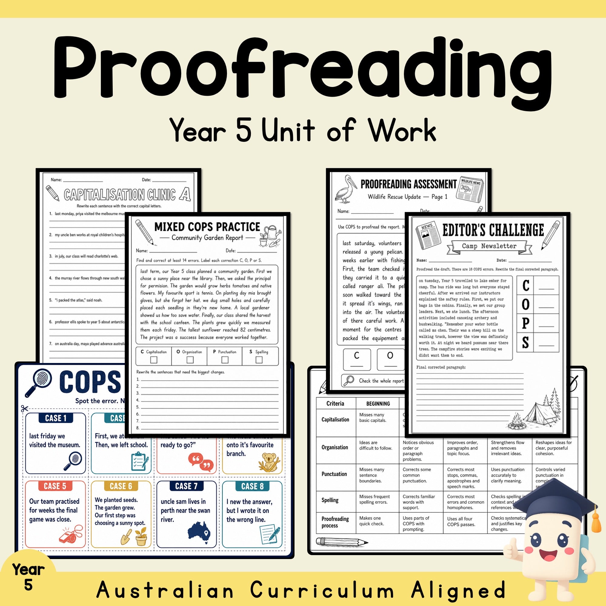 Proofreading Year 5 Unit