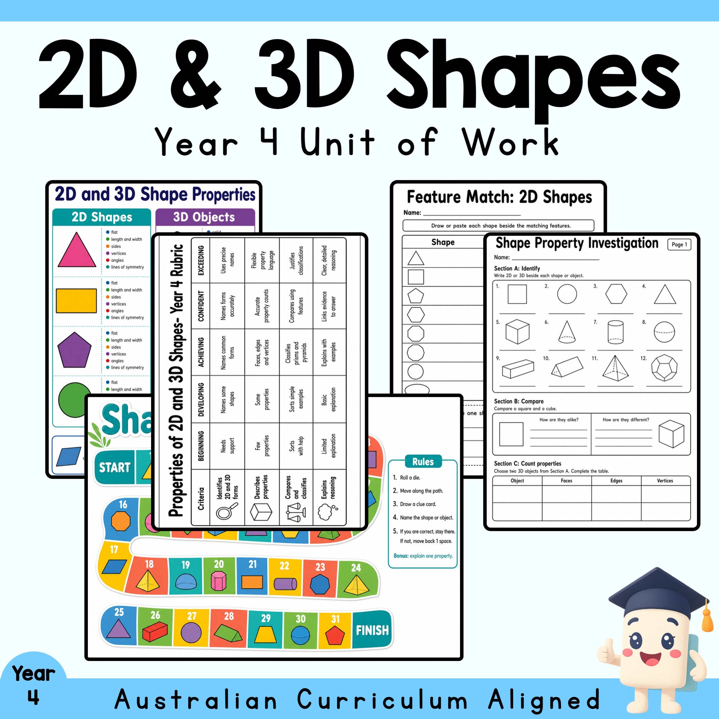 2D and 3D Shapes Year 4 Maths Unit