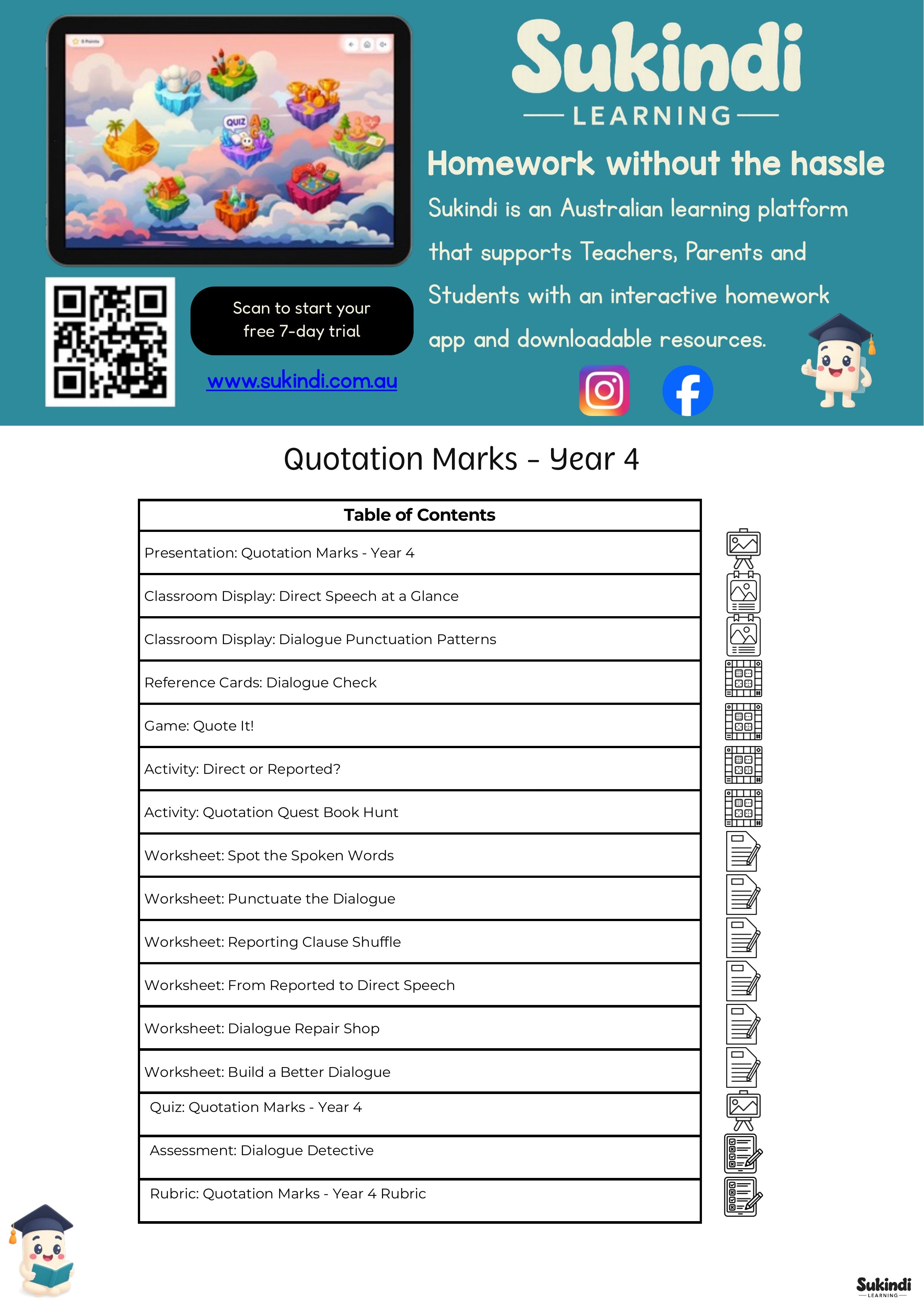 Quotation Marks Year 4 Unit