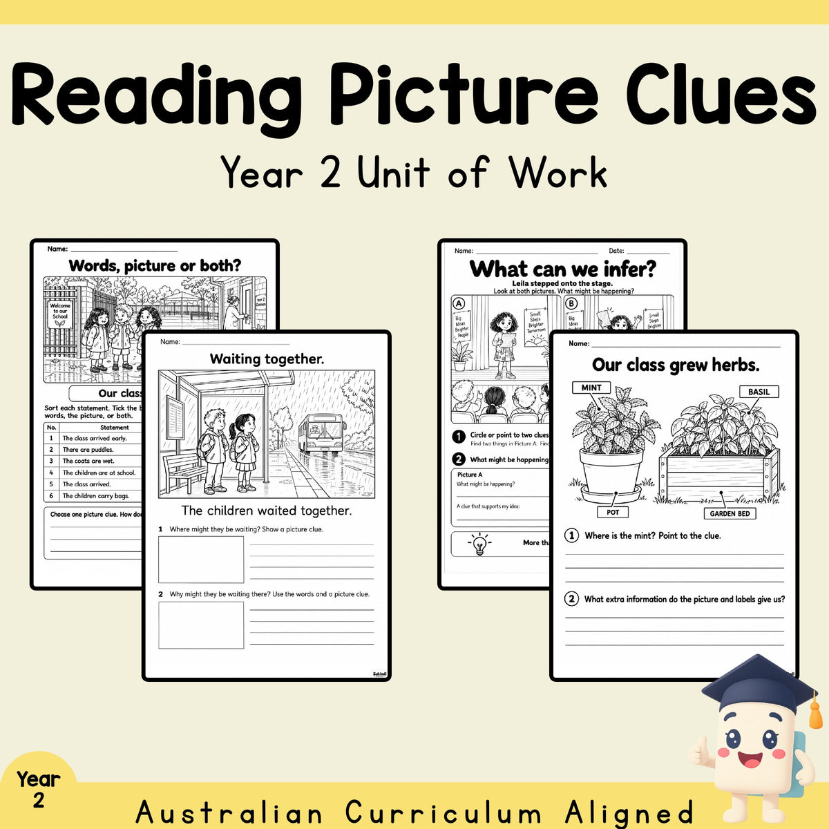 Reading Picture Clues - Year 2 — cover