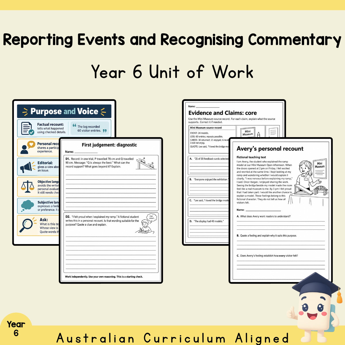 Reporting Events and Recognising Commentary - Year 6 — cover