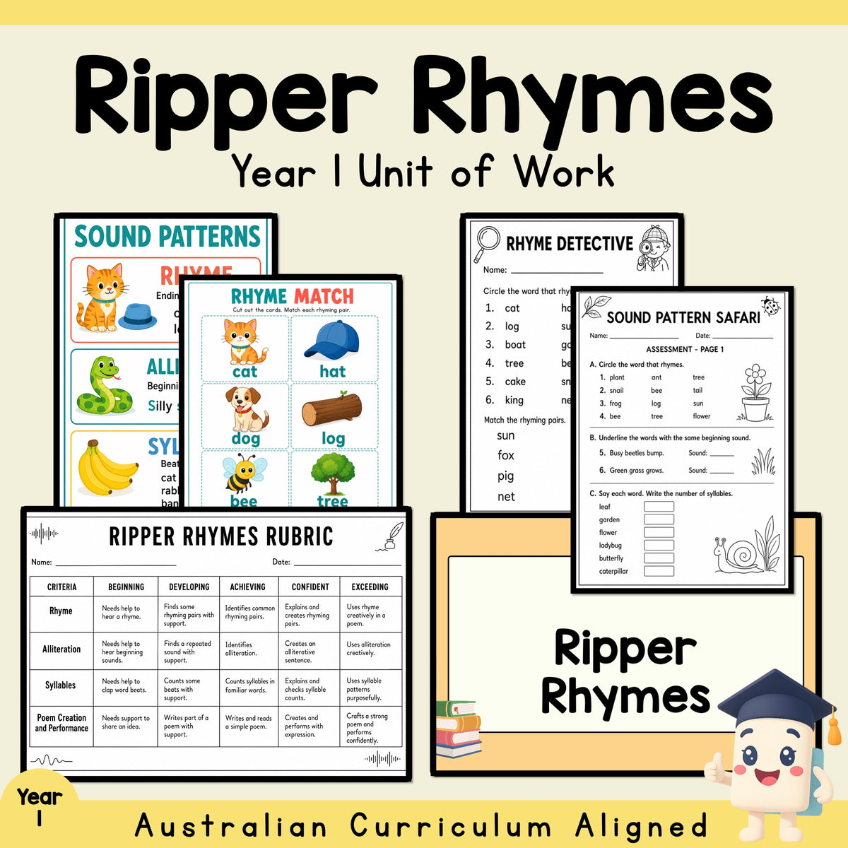 Ripper Rhymes Year 1 Poetry Unit — cover