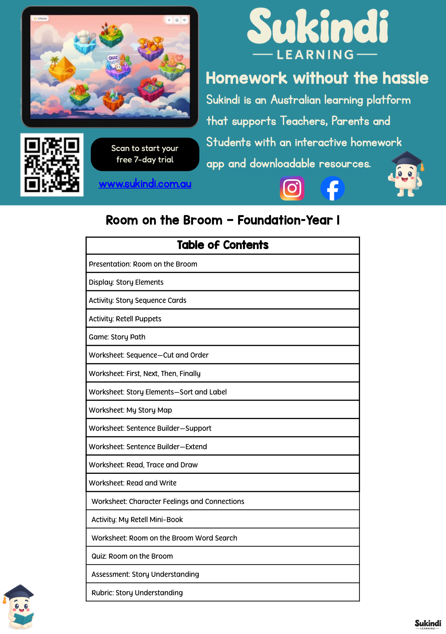 Room on the Broom Unit Plan F–1