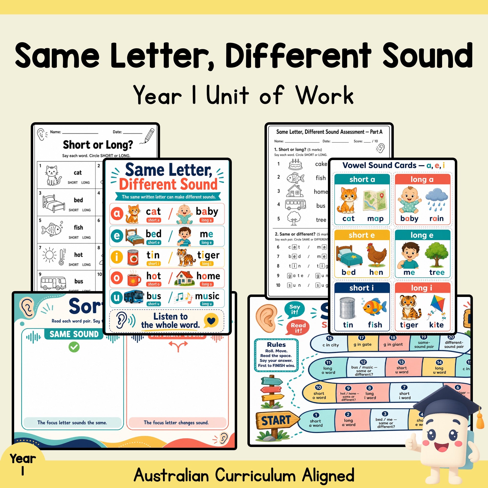 Same Letter Different Sound Unit – Year 1