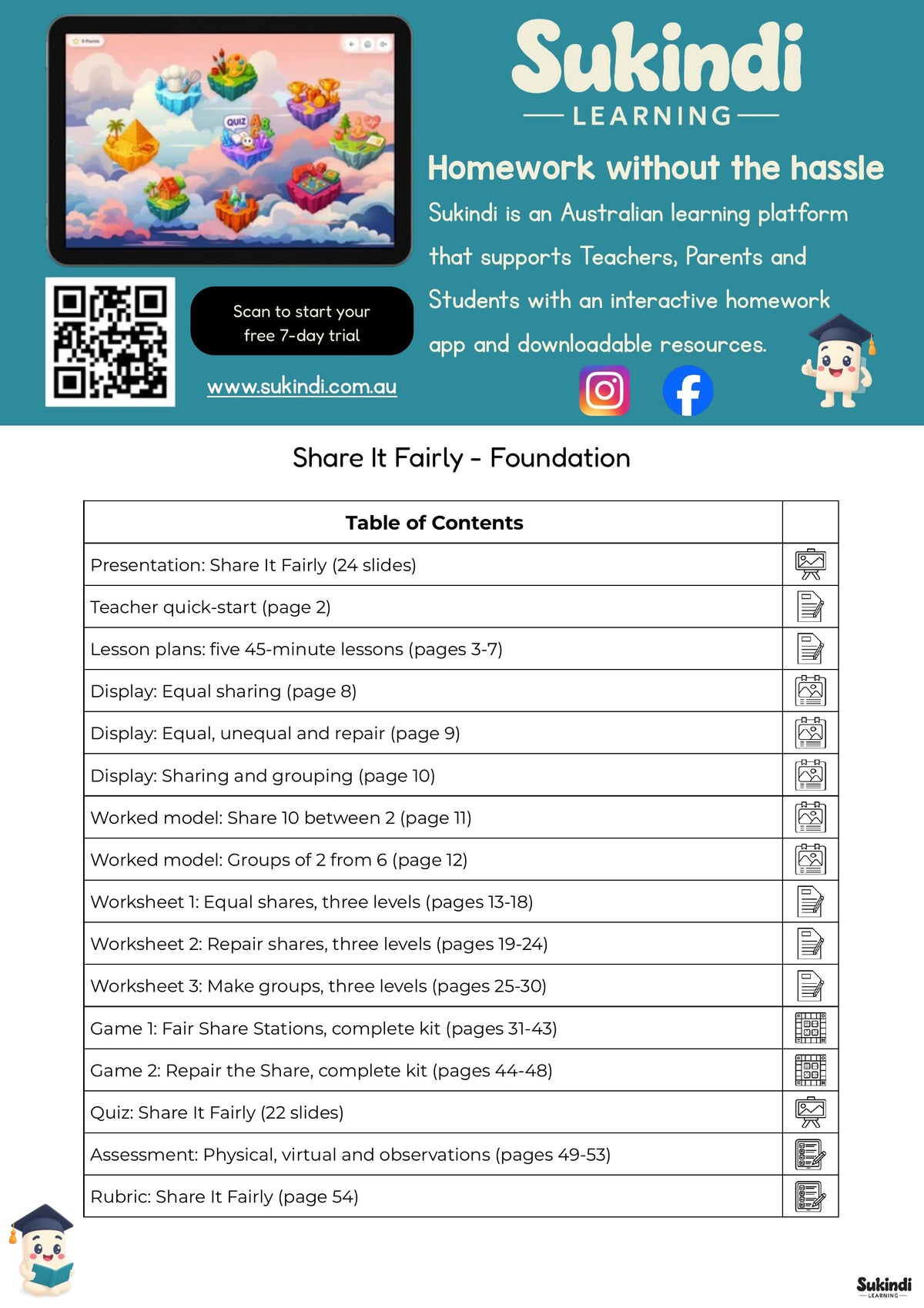 Share It Fairly - Foundation — table of contents