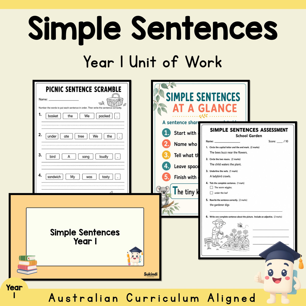 Simple Sentences - Year 1 — cover