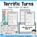 Year 2 Half and Quarter Turns Unit | Worksheets, Game, Quiz & Assessment