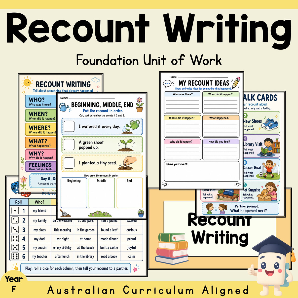 Foundation Recount Writing Unit | Worksheets, Games & Assessment