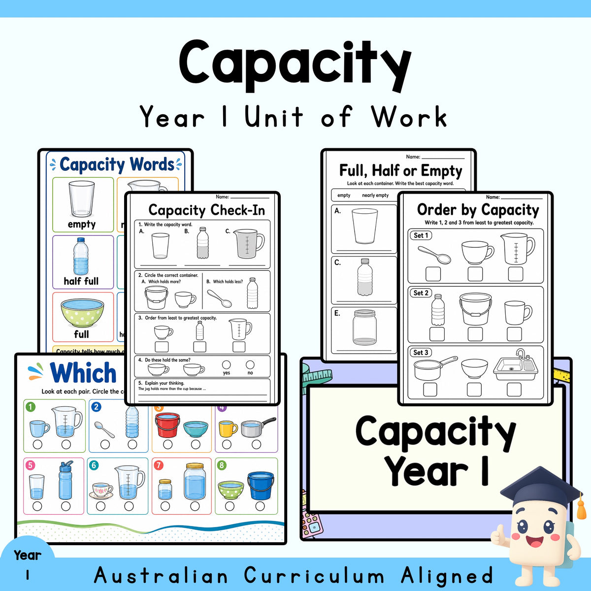 Year 1 Capacity Unit | Capacity Worksheets, Games & Assessment