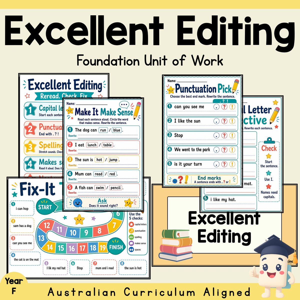 Foundation Excellent Editing Unit | Worksheets, Games & Assessment