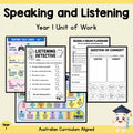 Speaking and Listening — Year 1 — cover