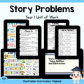 Year 1 Addition & Subtraction Story Problems Unit | Worksheets, Games & Assessment
