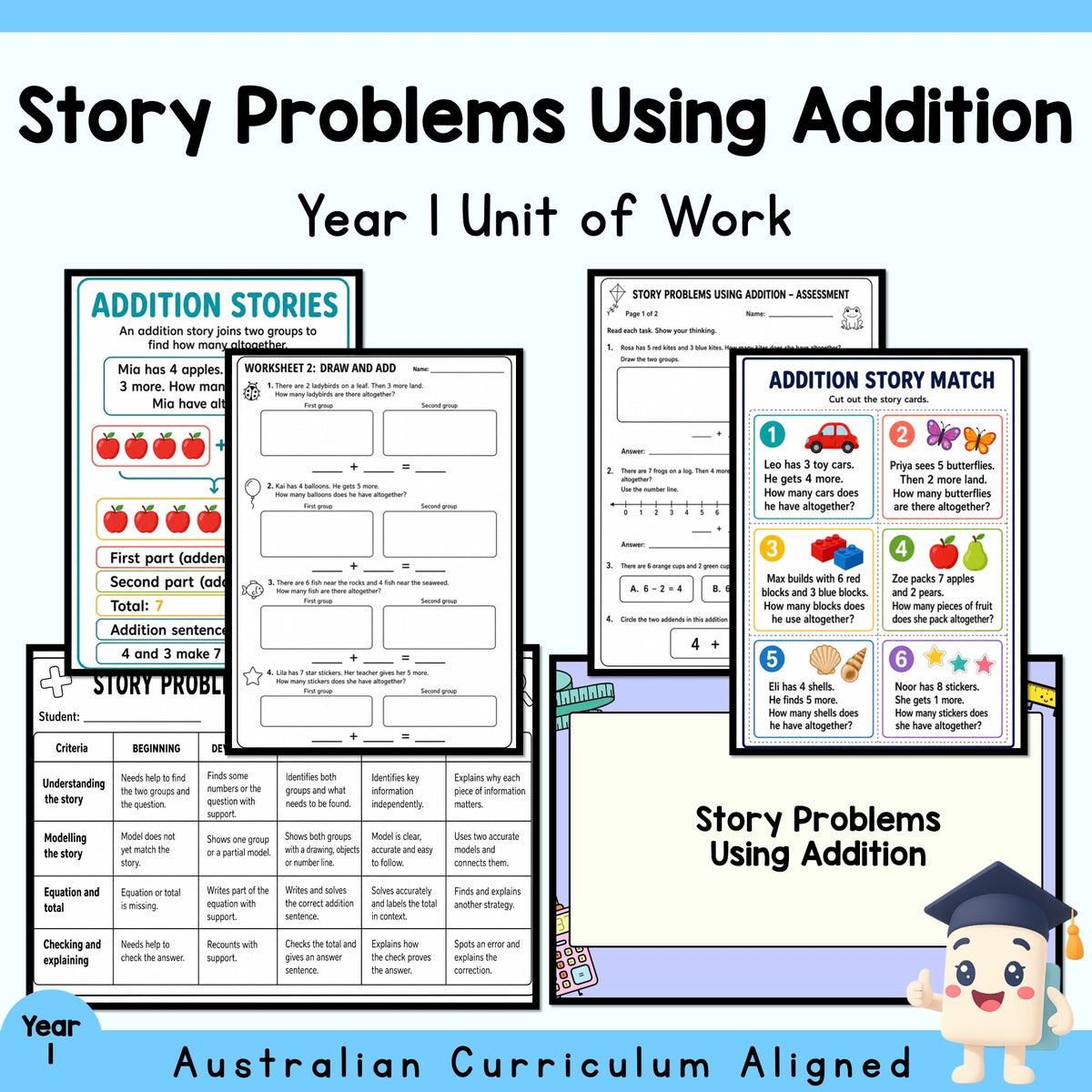 Addition Story Problems – Year 1 — cover