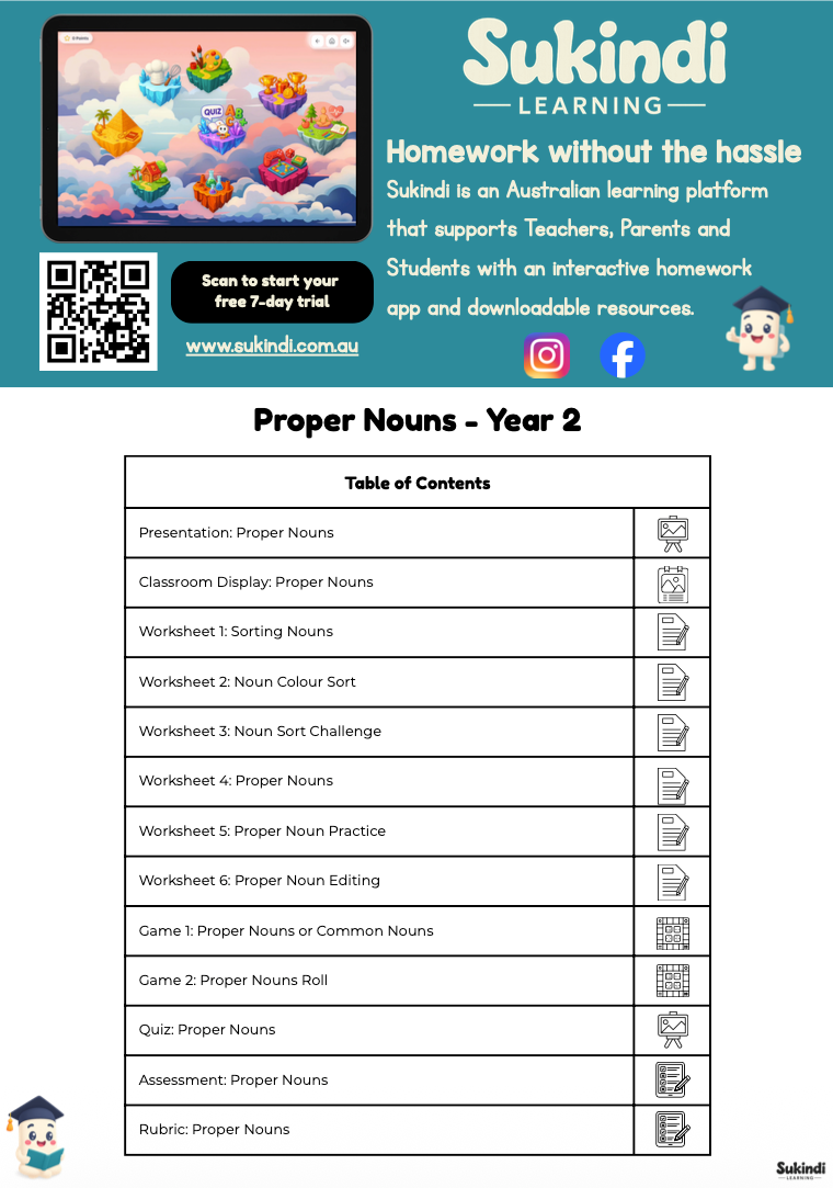 Proper Nouns Year 2