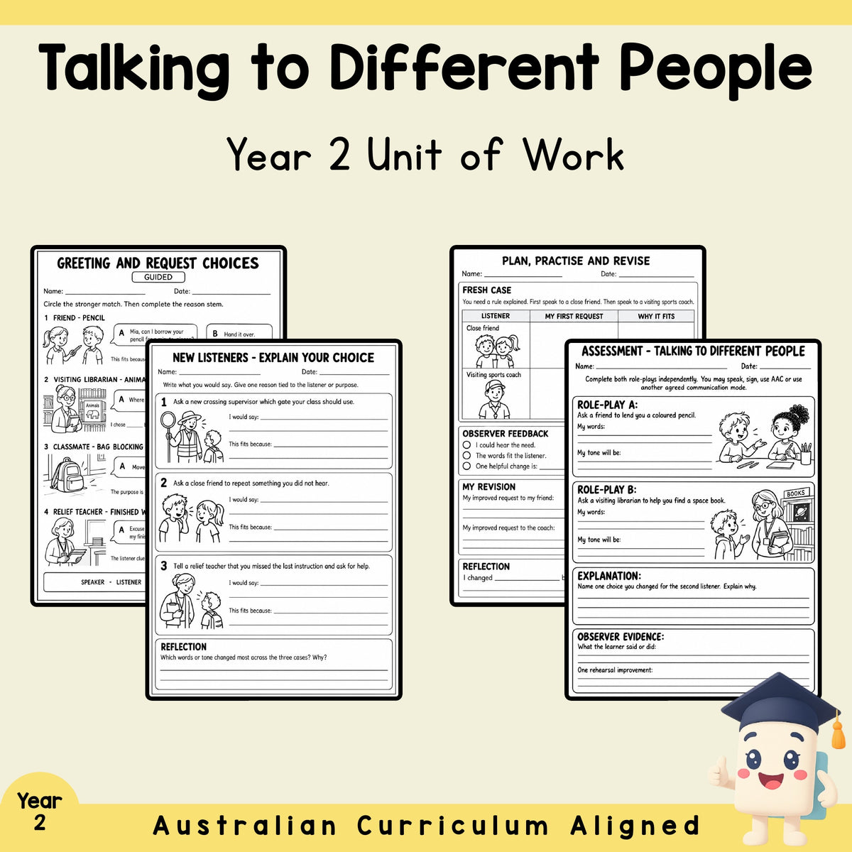 Talking to Different People - Year 2 English Unit — cover