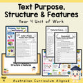 Year 4 Text Purpose, Structure and Features Unit | Worksheets, Games & Assessment