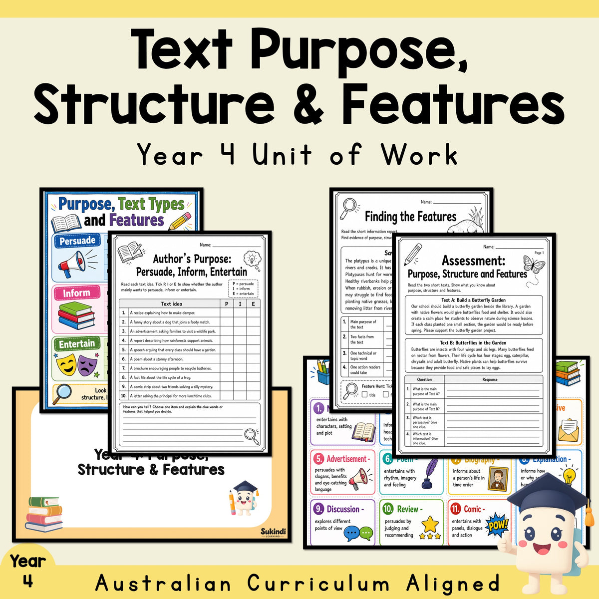 Year 4 Text Purpose, Structure and Features Unit | Worksheets, Games & Assessment