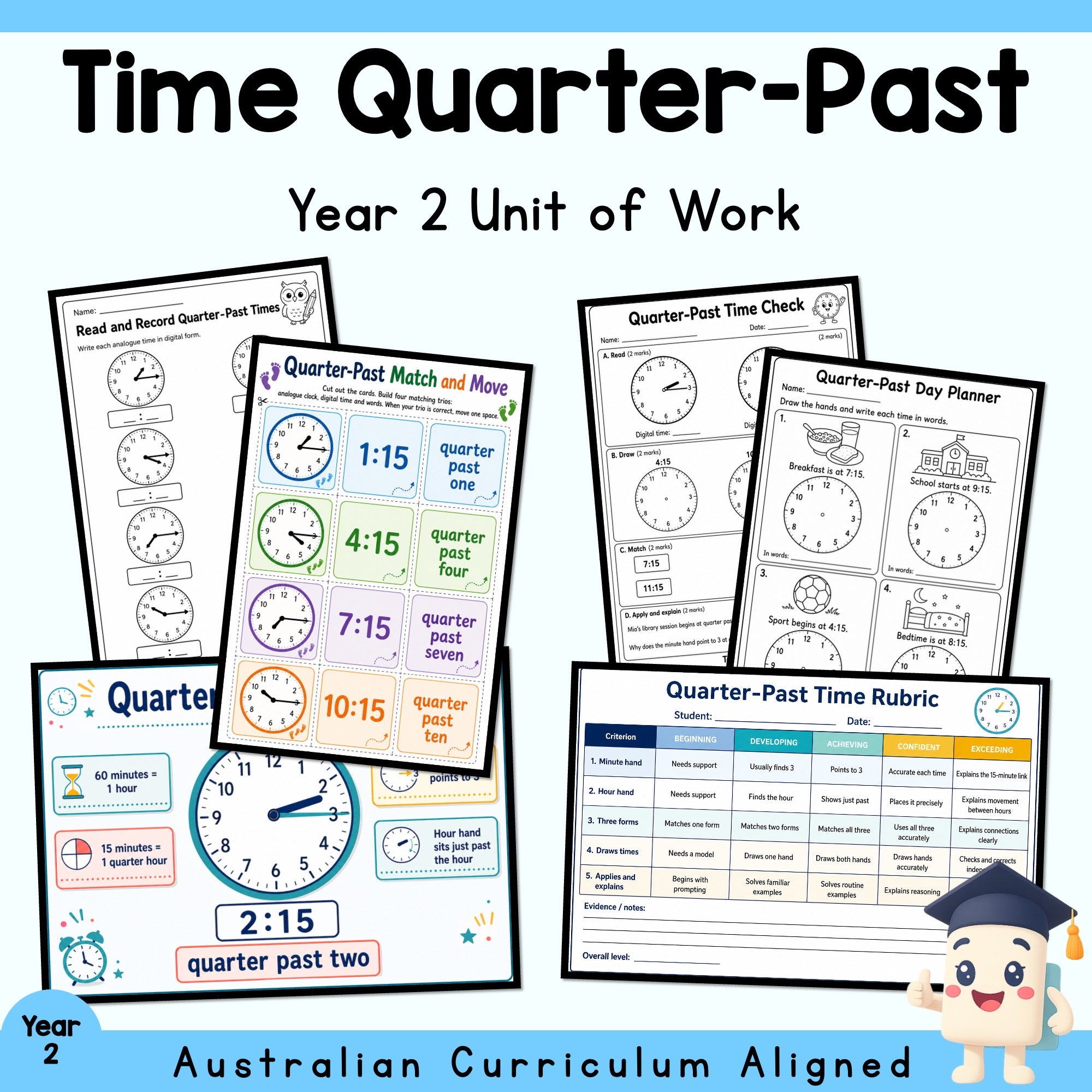 Time Quarter-Past - Year 2 Unit of Work