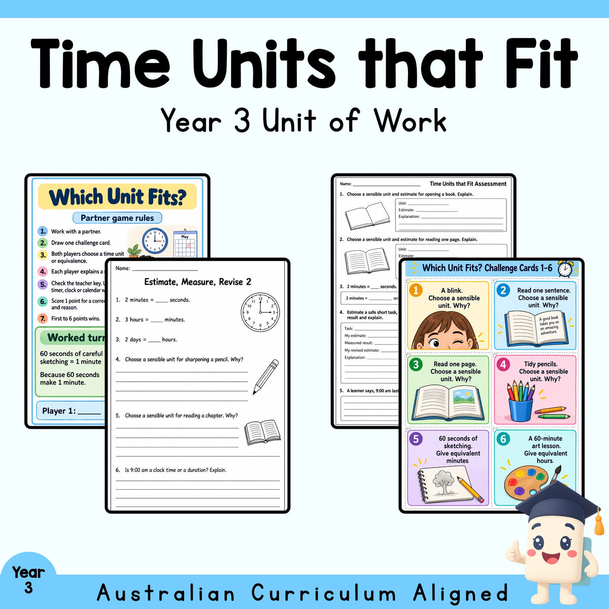 Time Units that Fit – Year 3 Mathematics Unit — cover