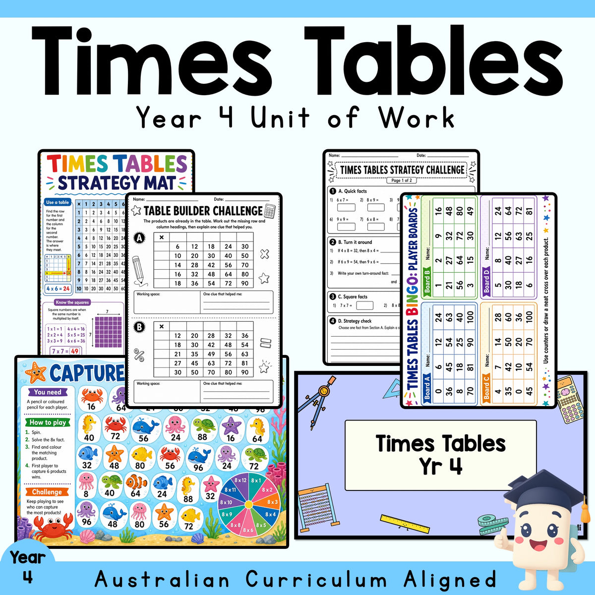 Times Tables Yr 4 - Year 4 Maths Unit of Work