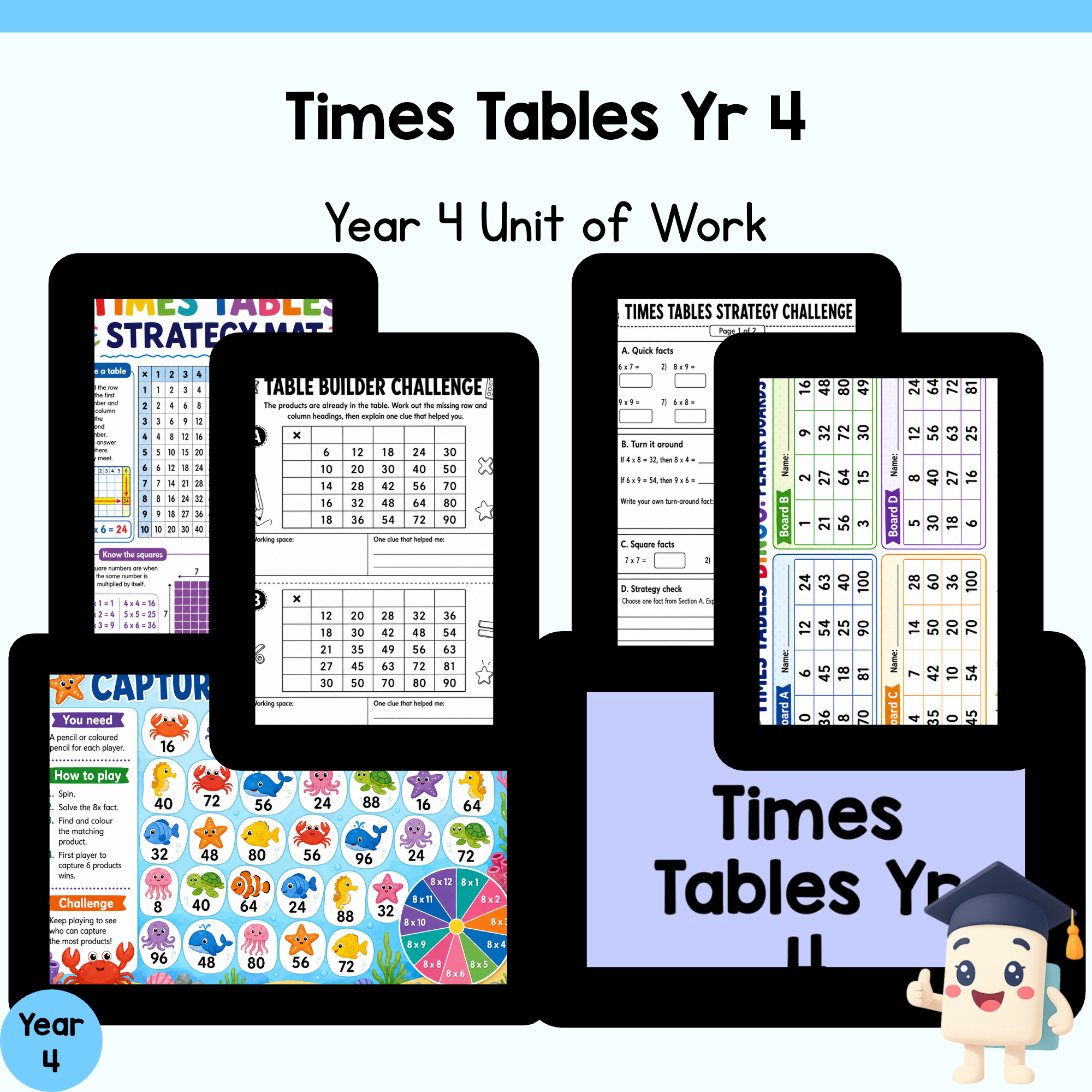 Times Tables Yr 4 - Year 4 Maths Unit of Work
