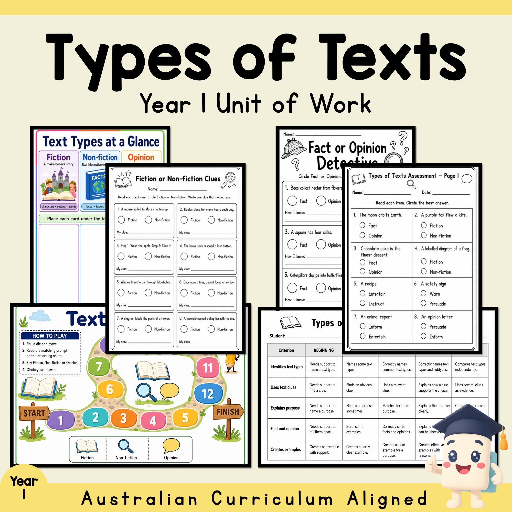 Types of Texts - Year 1 Unit