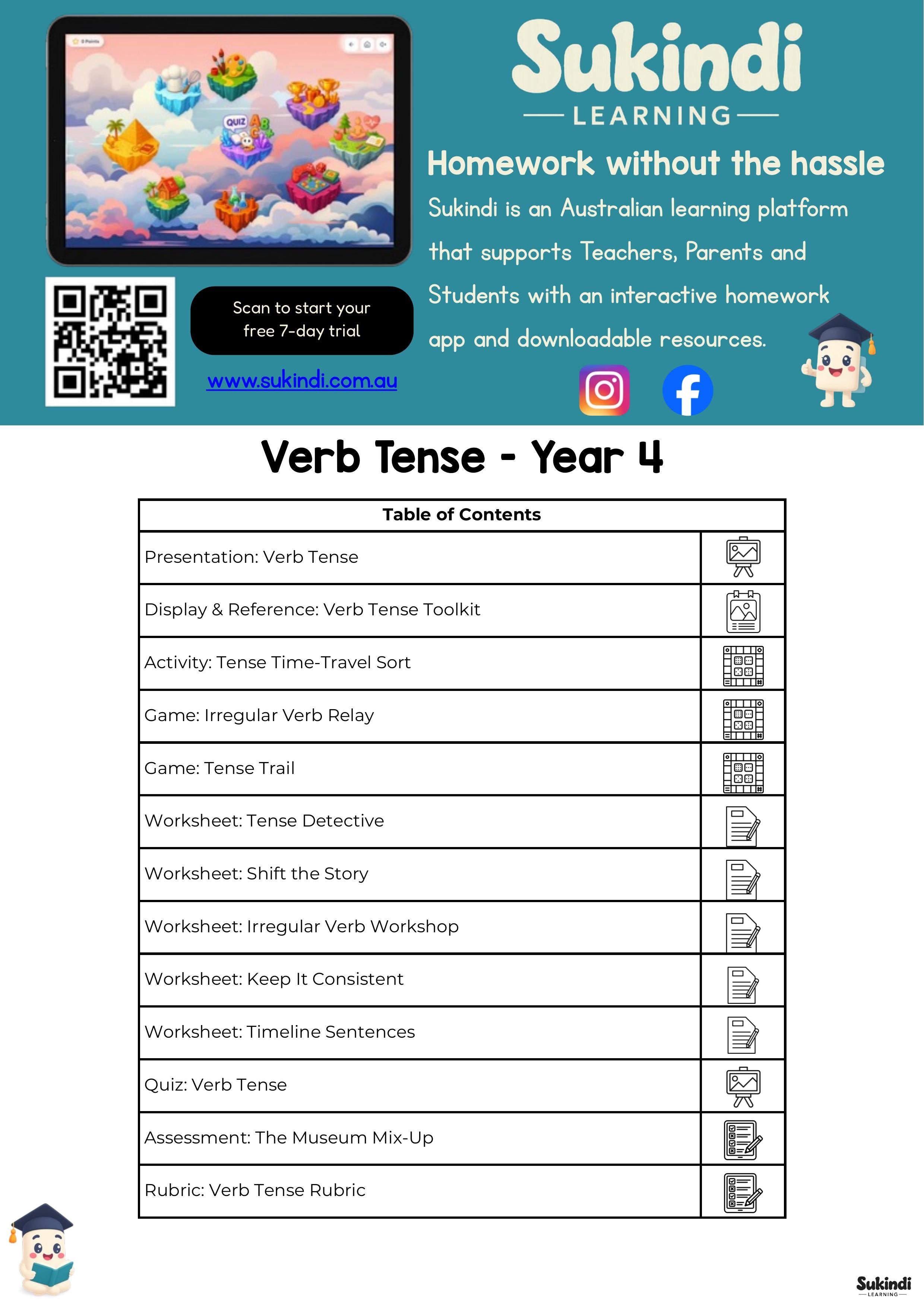 Verb Tense — Year 4 Unit of Work