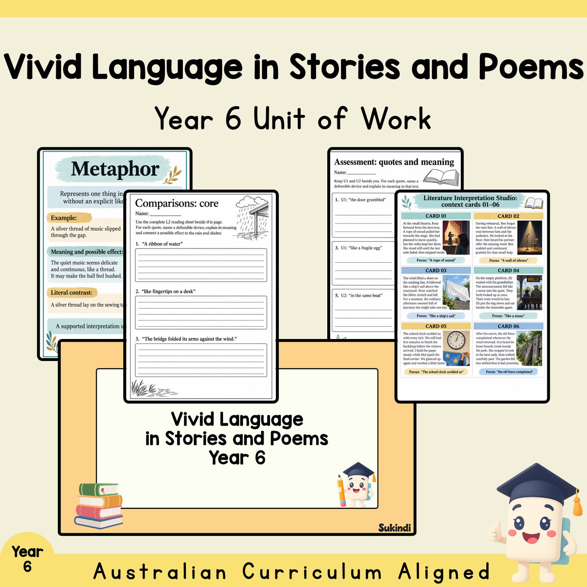Vivid Language in Stories and Poems - Year 6 — cover