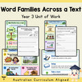 Word Families Across a Text - Year 3 — cover