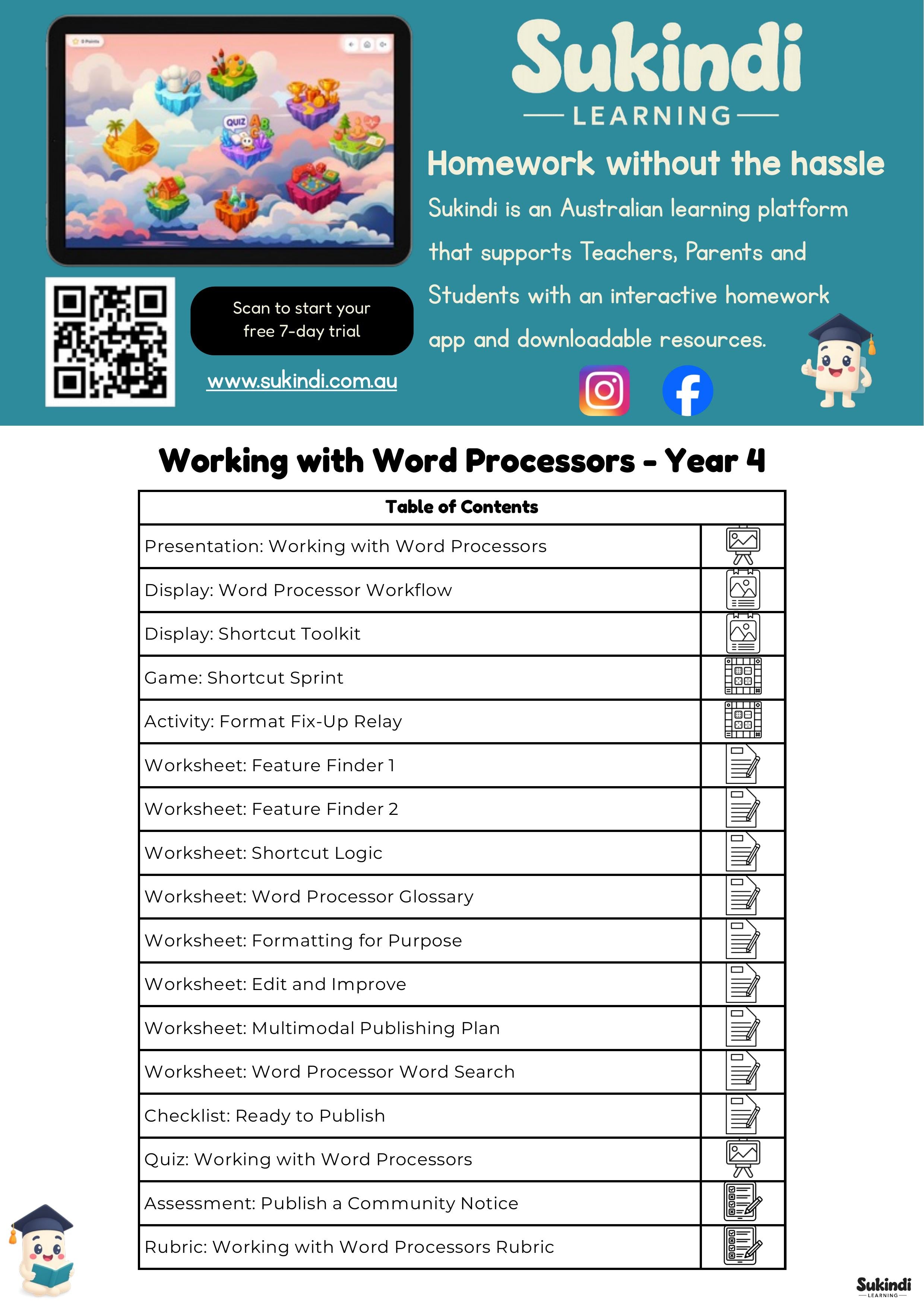 Year 4 Word Processors Unit